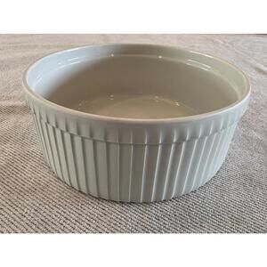 Vintage Pillivuyt France White Porcelain Pleated Soufflé Dish 7.5" Round #722